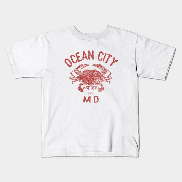 Ocean City, Maryland, Chesapeake Blue Crab Kids T-Shirt by jcombs